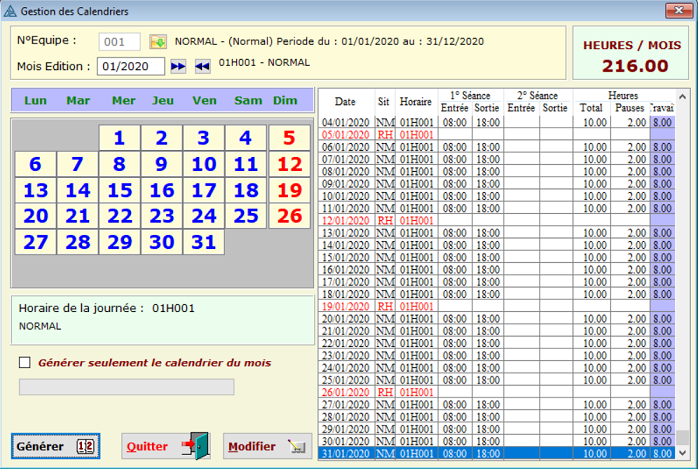 Calendrier
